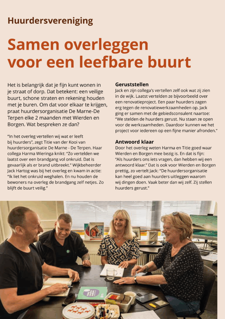 Samen overleggen voor een leefbare buurt